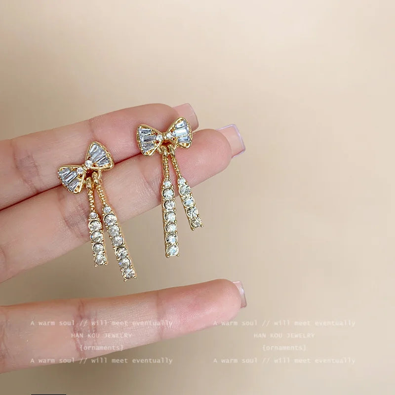 Dainty Gold Bow Stud Earrings
