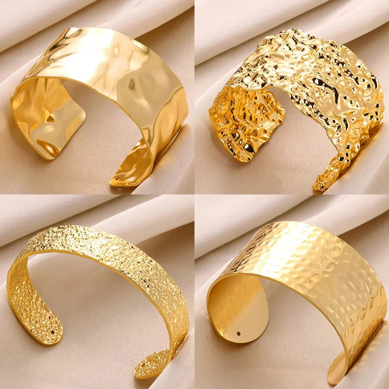Exquisite Classic Bump Pattern Openning Bangles Bracelet