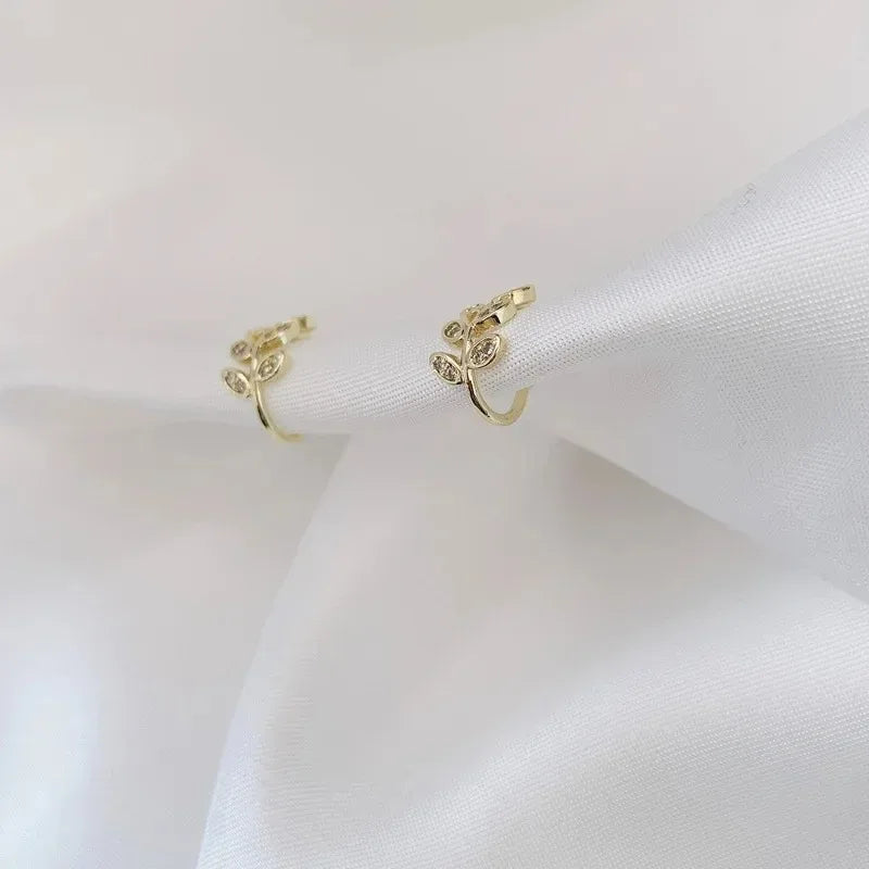 Leaf Charm Clip-On Earcuff